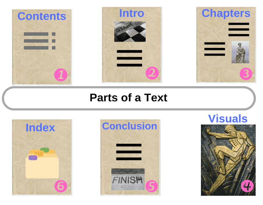 A figure showing parts of a text